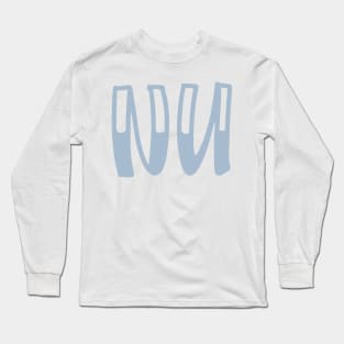 Light Blue Nu Letter Long Sleeve T-Shirt